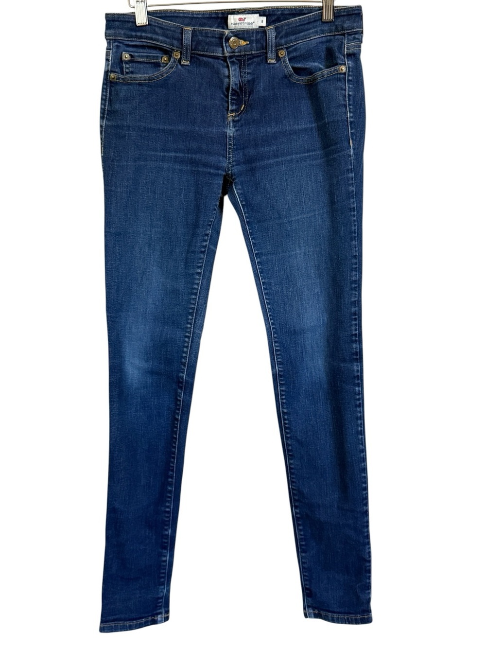 Vineyard Vines Classic Skinny Jeans Dark Womenโs Size 8 Stretch Denim